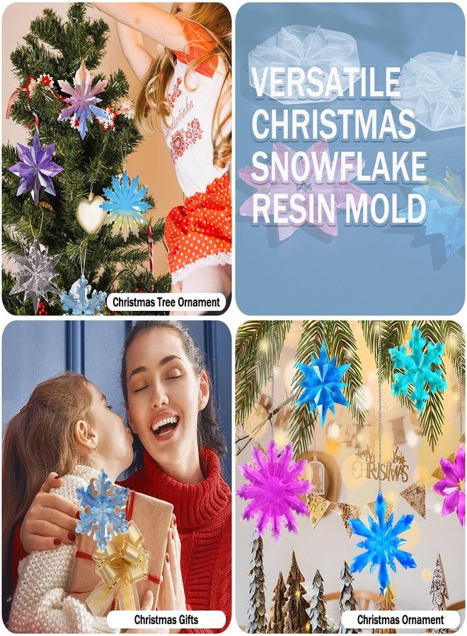 Ceoyiler Christmas Snowflake Resin Molds, 5 Pcs Snowflake Resin Molds for Christmas Decoration DIY Winter Christmas Tree Decoration - Image 4